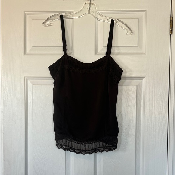 LOFT Tops - LOFT Brown Lace Trim Camisole